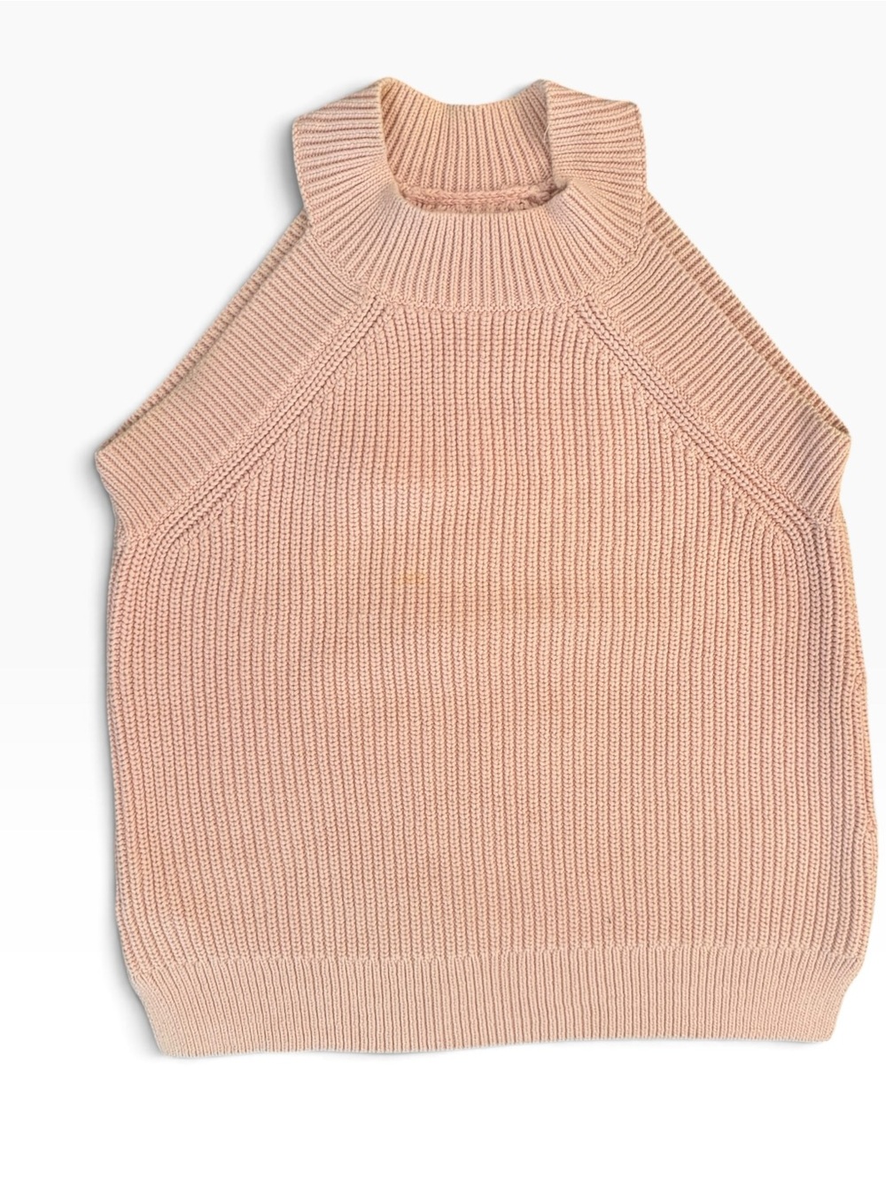 LOFT Blush Pink Ribbed Sleeveless Mock Neck top